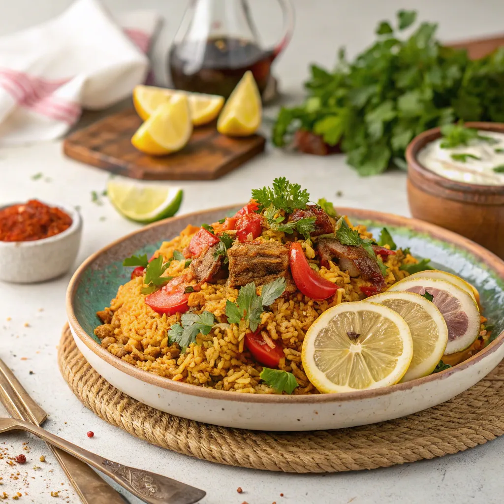 A beautifully prepared traditional Middle Eastern dish